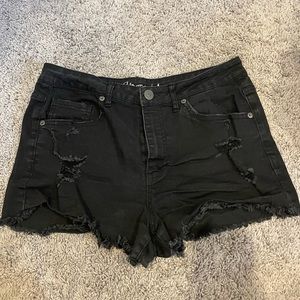 High waisted black shorts